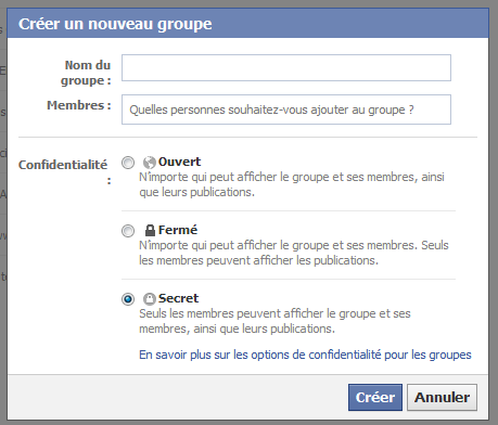 comment modifier groupe facebook